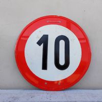 Miniatura dell'articolo Cartello segnaletico Cartello segnaletico limite 10 Km/h vintage n.395