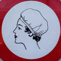 Miniatura dell'articolo Cartello industriale Cartello industriale obbligo l'uso della cuffia vintage n.396