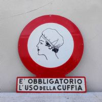 Cartello industriale obbligo l'uso della cuffia vintage n°NaN di colore Misto