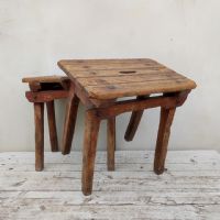 Miniatura dell'articolo Sgabello rurale in legno vintage - Oggetto n.290