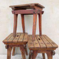 Miniatura dell'articolo Sgabello rurale in legno vintage - Oggetto n.290
