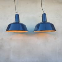 Ingrandisci l'immagine Miniatura dell'articolo Lampada industriale a sospensione Lampade (2) industriali a sospensione ungheresi EKA vintage D41.5 n.378