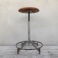 Sgabello industriale tecnico vintage n�NaN di colore Argento / marrone