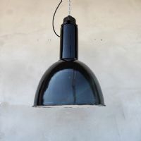Lampada industriale a sospensione vintage Elektrosvit D38 n�NaN di colore Nero / bianco