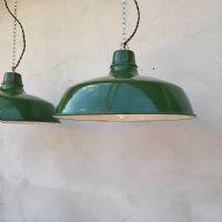Ingrandisci l'immagine Lampade (2) industriali a sospensione francesi vintage D38 - miniatura 2