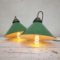 Miniatura dell'articolo Lampada industriale a sospensione Lampade industriali a sospensione vintage (coppia) D26 n.409