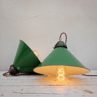 Miniatura dell'articolo Lampada industriale a sospensione Lampade industriali a sospensione vintage (coppia) D26 n.409