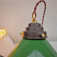 Miniatura dell'articolo Lampada industriale a sospensione Lampade industriali a sospensione vintage (coppia) D26 n.409