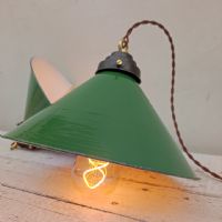 Miniatura dell'articolo Lampada industriale a sospensione Lampade industriali a sospensione vintage (coppia) D26 n.409