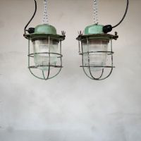 Miniatura dell'articolo Lampada industriale bunker a sospensione vintage Soviet - Oggetto n.47