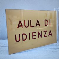 Miniatura dell'articolo Targa vintage bifacciale AULA DI UDIENZA - Oggetto n.166