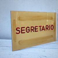 Miniatura dell'articolo Targa vintage bifacciale SEGRETARIO - Oggetto n.167