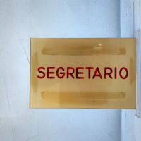 Miniatura dell'articolo Targa vintage bifacciale SEGRETARIO - Oggetto n.167