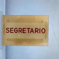 Miniatura dell'articolo Targa vintage bifacciale SEGRETARIO - Oggetto n.167
