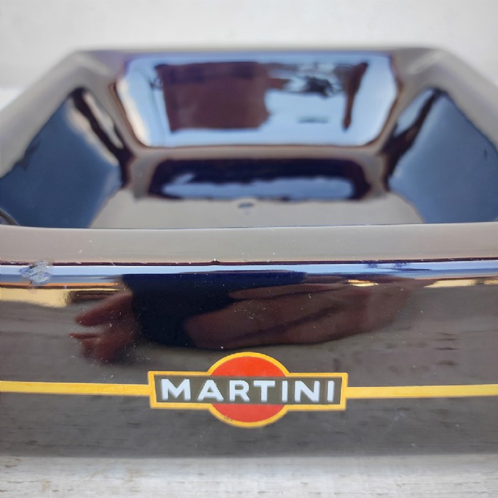 Miniatura dell'articolo Posacenere Martini in ceramica blu Vintage - Oggetto n.169