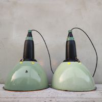 Miniatura dell'articolo Lampada industriale a sospensione Lampada industriale a sospensione vintage ex Unione Sovietica CCCP D37 n.399