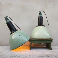 Miniatura dell'articolo Lampada industriale a sospensione Lampada industriale a sospensione vintage ex Unione Sovietica CCCP D37 n.399