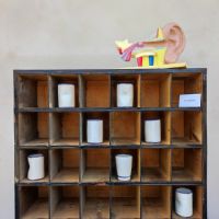 Ingrandisci l'immagine Casellario industriale in legno vintage - miniatura 15
