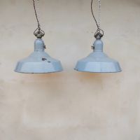 Miniatura dell'articolo Lampada industriale a sospensione Lampade (2) industriali a sospensione svizzere vintage D40 n.430