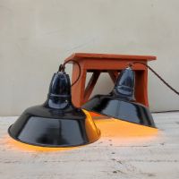 Ingrandisci l'immagine Miniatura dell'articolo Lampada industriale a sospensione Lampade (2) industriali a sospensioni francesi vintage D30 n.363