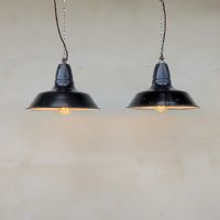 Ingrandisci l'immagine Miniatura dell'articolo Lampada industriale a sospensione Lampade (2) industriali a sospensioni francesi vintage D30 n.363