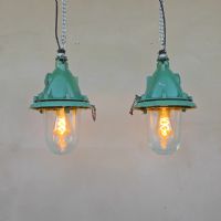 Miniatura dell'articolo Lampada industriale a sospensione Lampada industriale bunker a sospensione vintage ex Unione Sovietica CCCP n.400