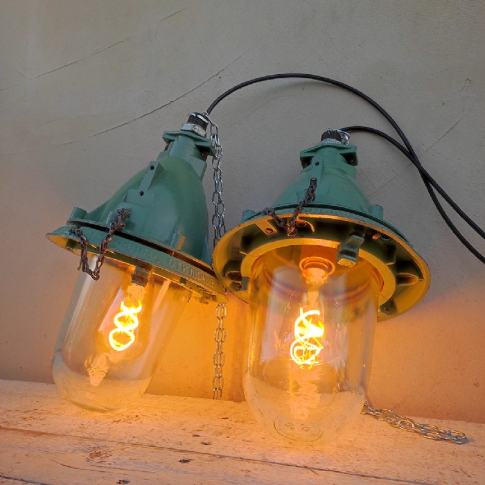 Immagine dell'articolo Lampada industriale a sospensione Lampada industriale bunker a sospensione vintage ex Unione Sovietica CCCP n.400